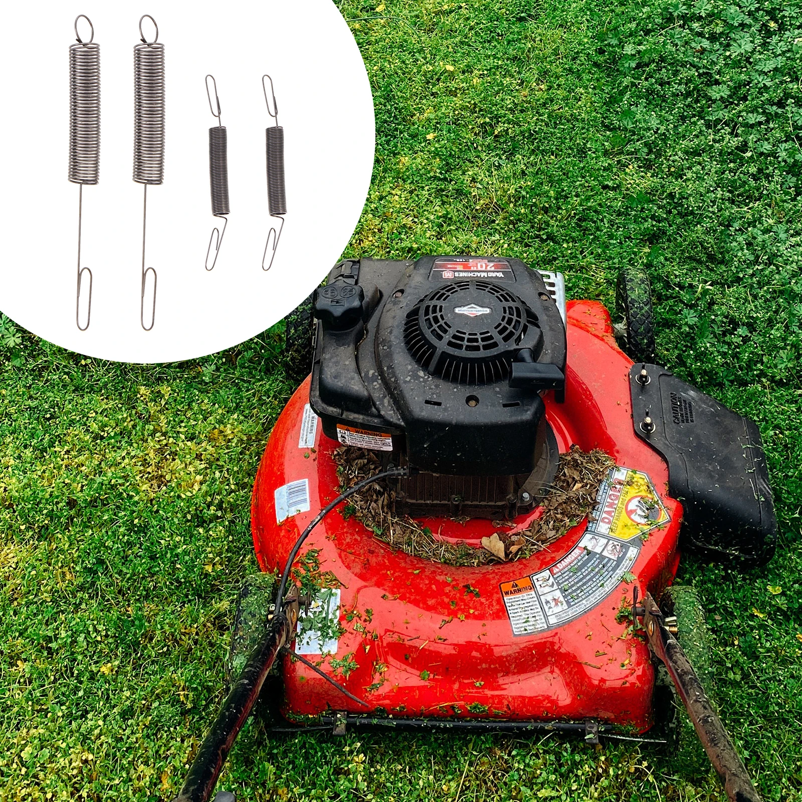 

4pcs Lawn Mower Replacement Starting Springs Brush Cutter Accessories Garden Mower Parts Trimmer Weeder Springs For Outdoor Use
