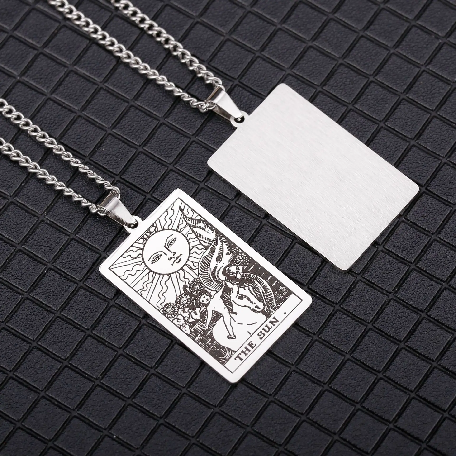 Chain Necklace Stainless Steel 22 Tarot Cards Necklace  Personality Pendant Neck Jewelry for Men/Woman Newest Design Wholesale