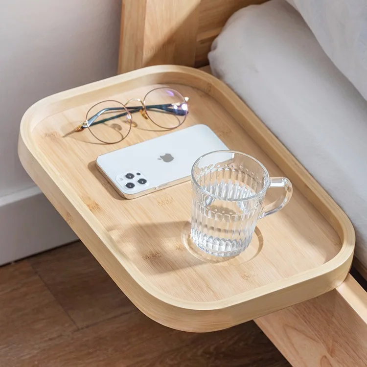 Bedside storage rack, solid wood projector, bedside rack, no-drill bedside rack, creative storage shelf for bed