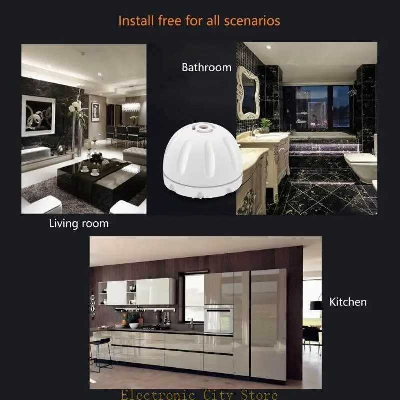 Detector fuga agua para salas lavandería baño sótano detector agua IP65 Detector fuga desbordamiento