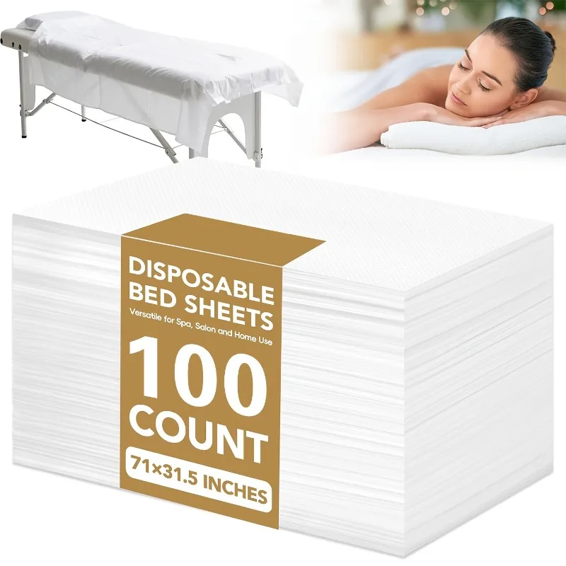 Draps jetables pour table de massage, 100 pièces, housses de lit en tissu non tissé pour une hygiène et un confort ultimes lors du massage, des tatouages et des soins de spa