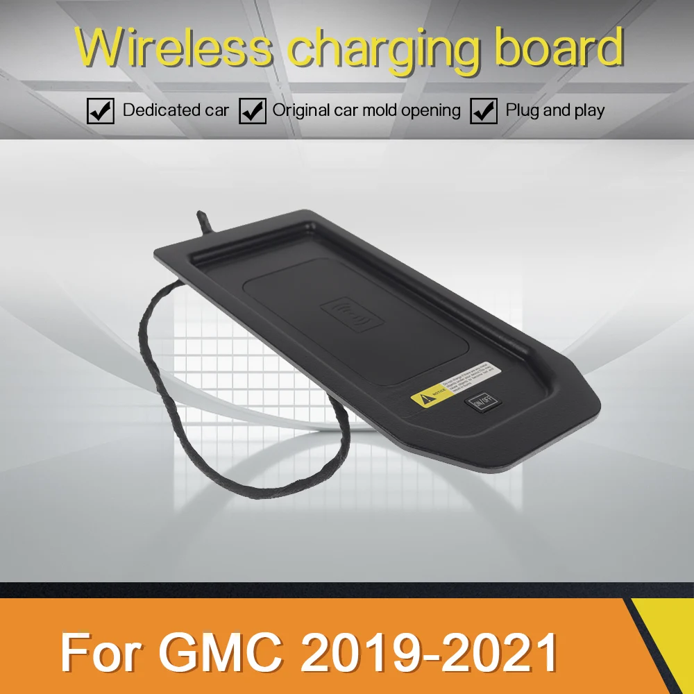 15W Quick Wireless Charger For GMC Yukon 2019 2020 2021 Car Fast Inductive Charging Mobile For iPhone Samsung Huawei Xiaomi Oppo