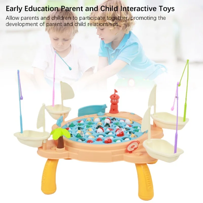 لعبة الصيد المغناطيسية كبيرة الحجم التعليم المبكر الوالدين والطفل التفاعلية الموسيقى الخفيفة لعبة طاولة الصيد للأطفال