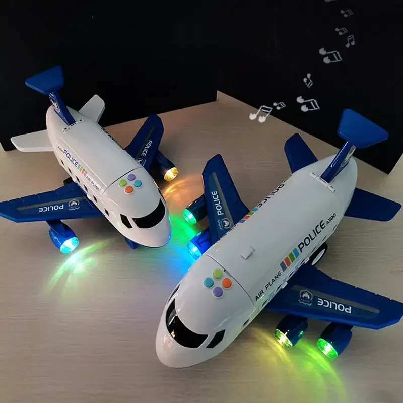 New Kid Educational Toys Transformation Air plane Toy Set Inertial Aircraft Car Vehicles Music Model Children Boy Birthday Gifts