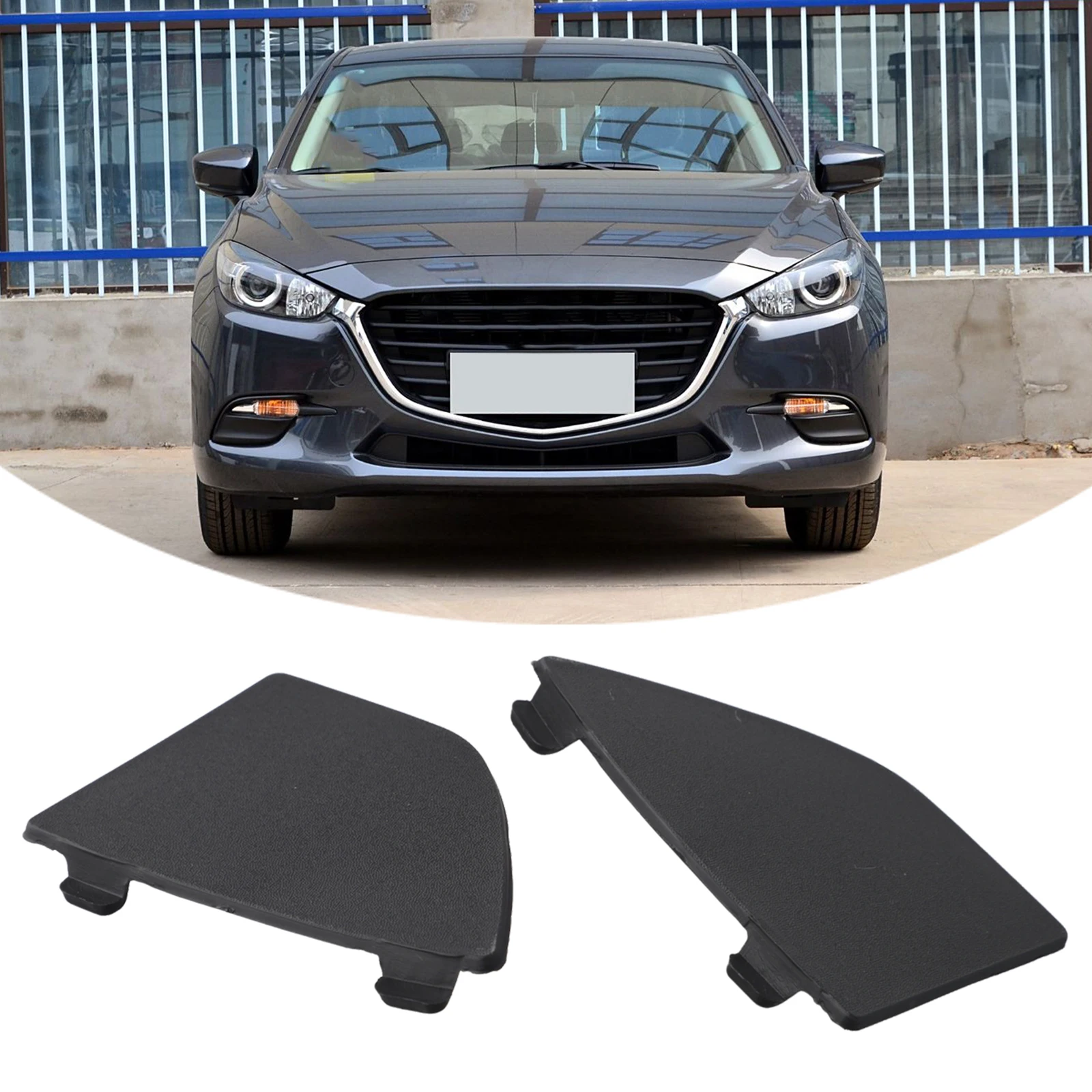 Tow Hook Eye for Cover Cap Pair for Front Bumper Lower Grille on For MAZDA 3 2017 and 2018 Models OEM Spec B63B50101 B63B50102