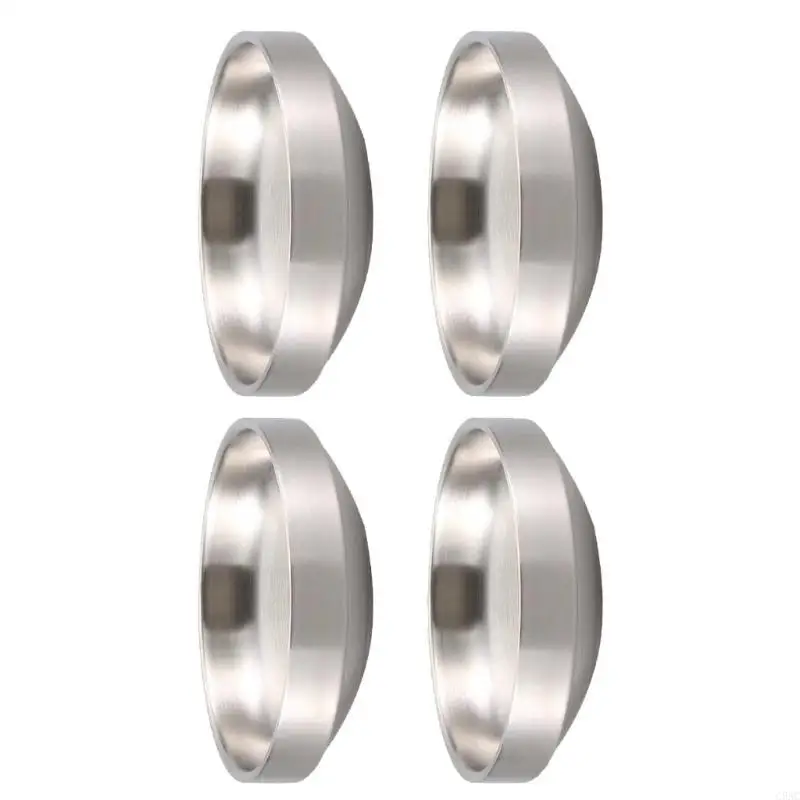 C5AC 4pcs molho condimento tigela imersão pequenos aços inoxidáveis ​​com tempero pratos tempero
