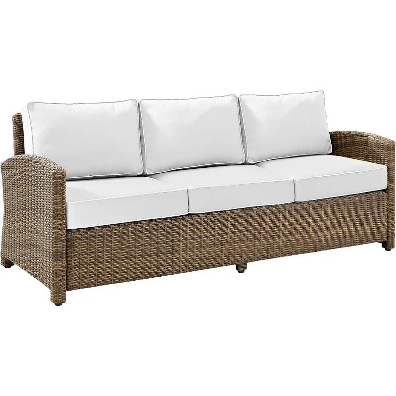 Furniture  Wicker Outdoor Sofa,Patio Couch with Sunbrella Cushions