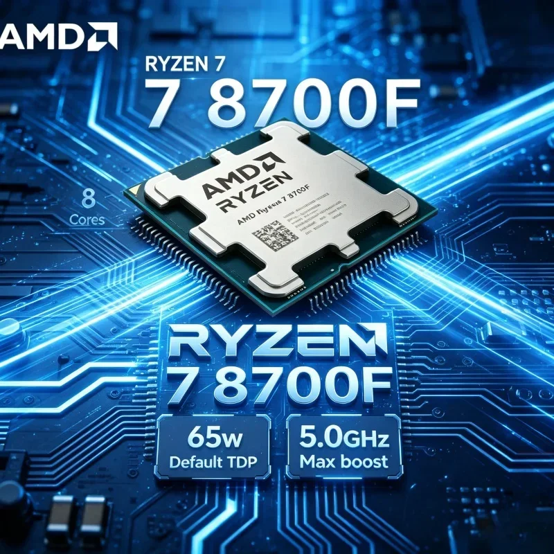 

AMD Ryzen 7 8700F Tray Desktop Processor 8 Core 16 Thread Up To 5.0GHz AM5 Socket 16MB Cache DDR5 65W 4nm Gaming CPU