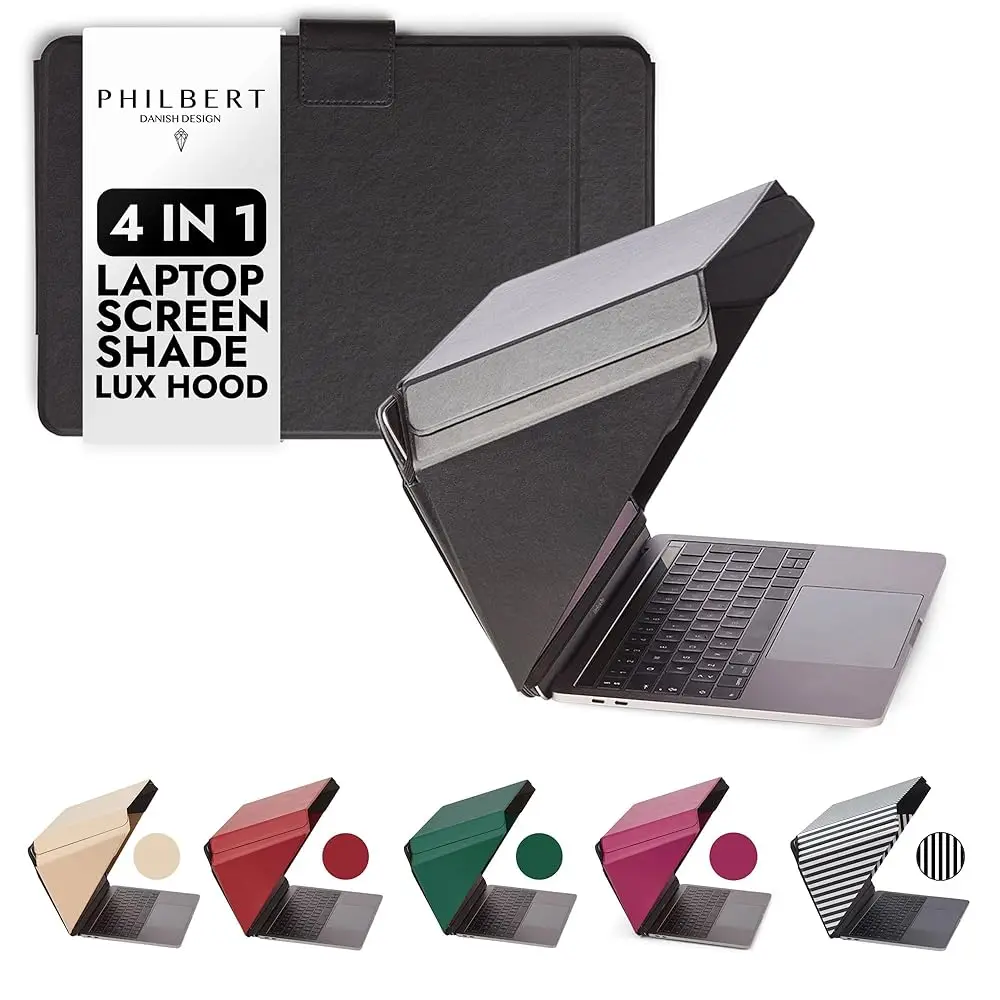 

Free Shipping4-in-1 Laptop Screen Shade – Original Lux Hood – Sun, Privacy, Heat & Contrast Protection, Freestanding with Pocket