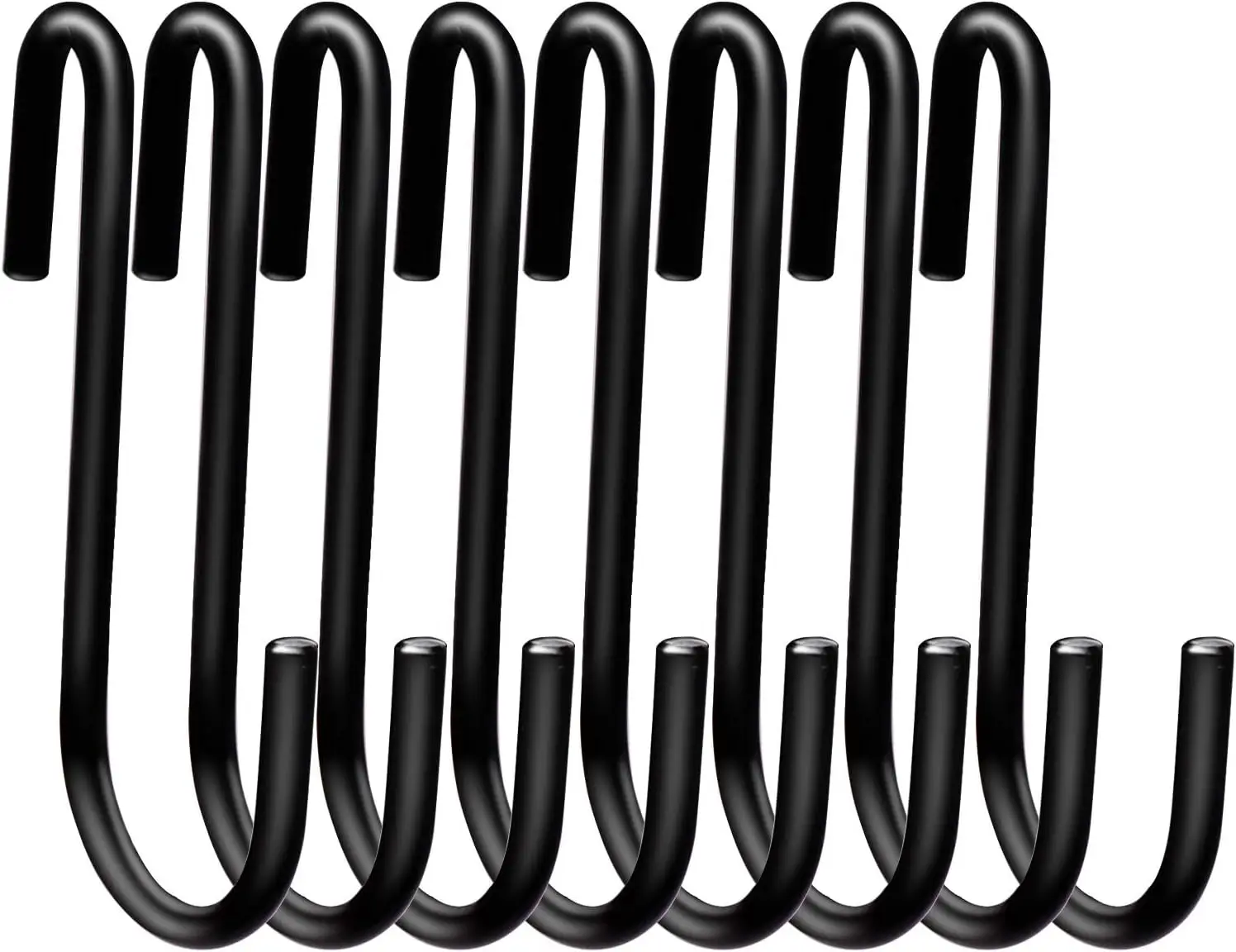 

24 Pack Heavy Duty S Hooks for Pots, Pans, Utensils, Kitchen Storage and Organization, Black