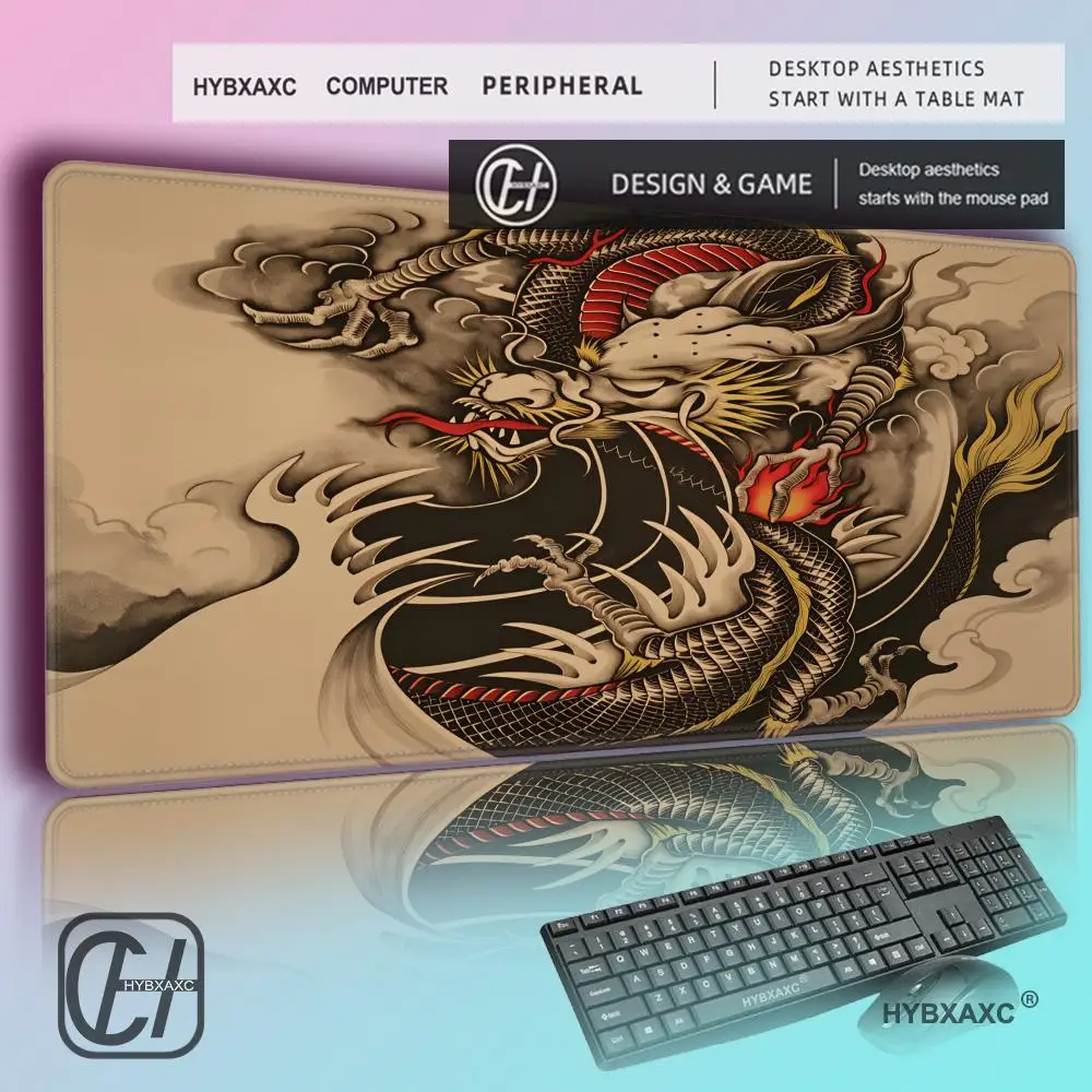 

HYBXAXC Dragon Mousepad Computer Game Mouse Pad Gaming Accessories Non-Slip Printing Deskmat Keyboard Pad carpet Anime Mousepad
