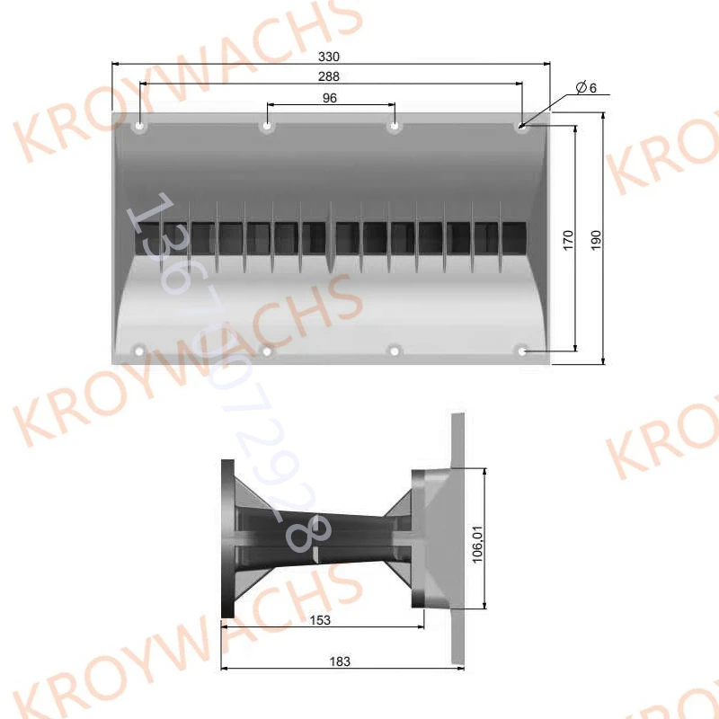 Imagem -06 - Kroywach-line Array Speaker Tweeter Horn para Line Array Speaker High Horn Código: gc 190x330x183 mm