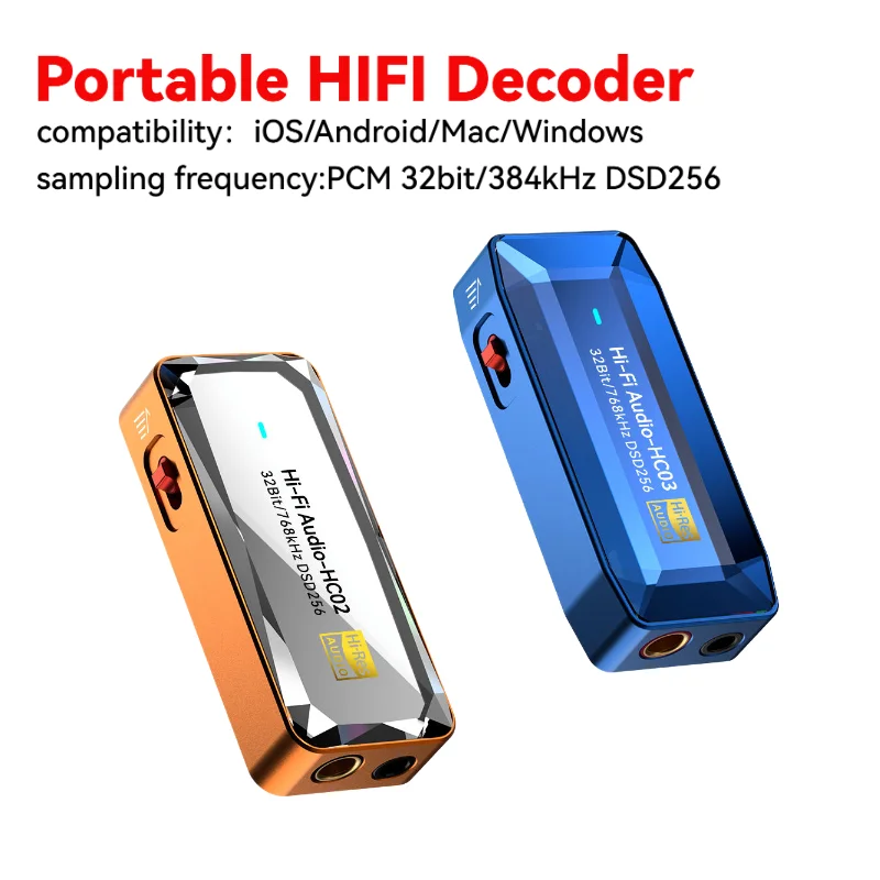Decodificador HIFI Portátil |   Decodificador de audio sin pérdidas tipo C a 3,5 mm, compatible con Ios/Android/Mac/Windows PCM 32bit/384kHzDSD256