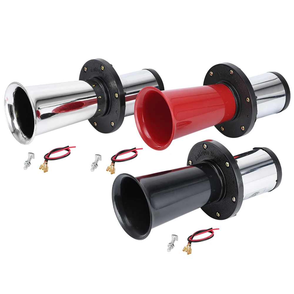 Car Air Horn Antique Ahooga Klaxon 12V Vintage OO-GA Classical for Ford Model T Style Old School Chrome 110DB Motorbike WLR-LB03