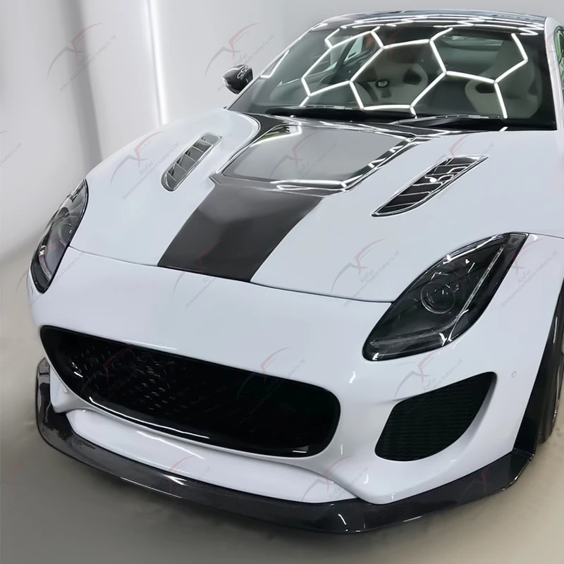 Suitable for Jaguar F-TYPE 2013-2020 P7 modification front bumper assembly front lip front spoiler carbon fiber