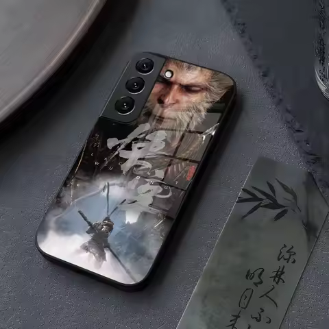 Black Myth Wukong Phone Case Glass for Samsung Galaxy S23 S24 S21 S22 S20 Ultra Fe Plus A34 A54 A24 A52 A53 M54 Cover