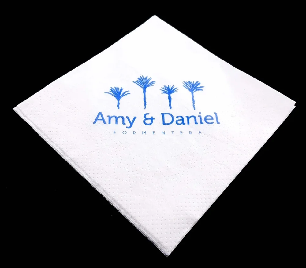 

50PCS Set of 50 Personalized Napkins * Dinner Napkins * Wedding Serviette * Custom Cocktail Napkins