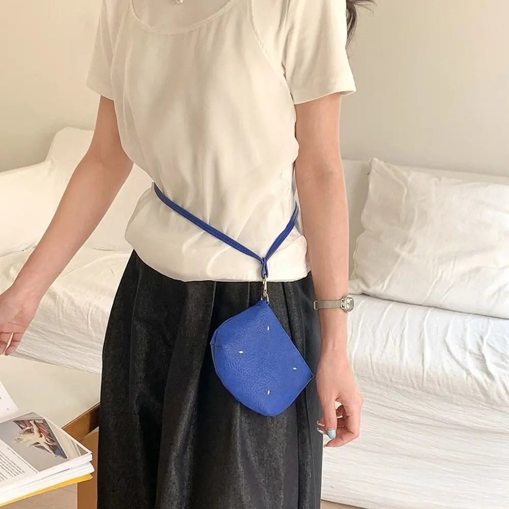 

Elegant PU Leather Hanging Neck Coin Purse Silver Purse Lanyard Wallet Lipstick Storage Bag Cute Earphone Bag Streetwear