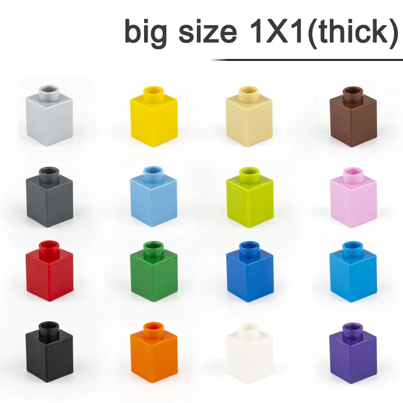 

MOC Large Building Block Brick 1x1 DIY Big Size Assembled Accessories Bulk Part Ecation Educational Toys