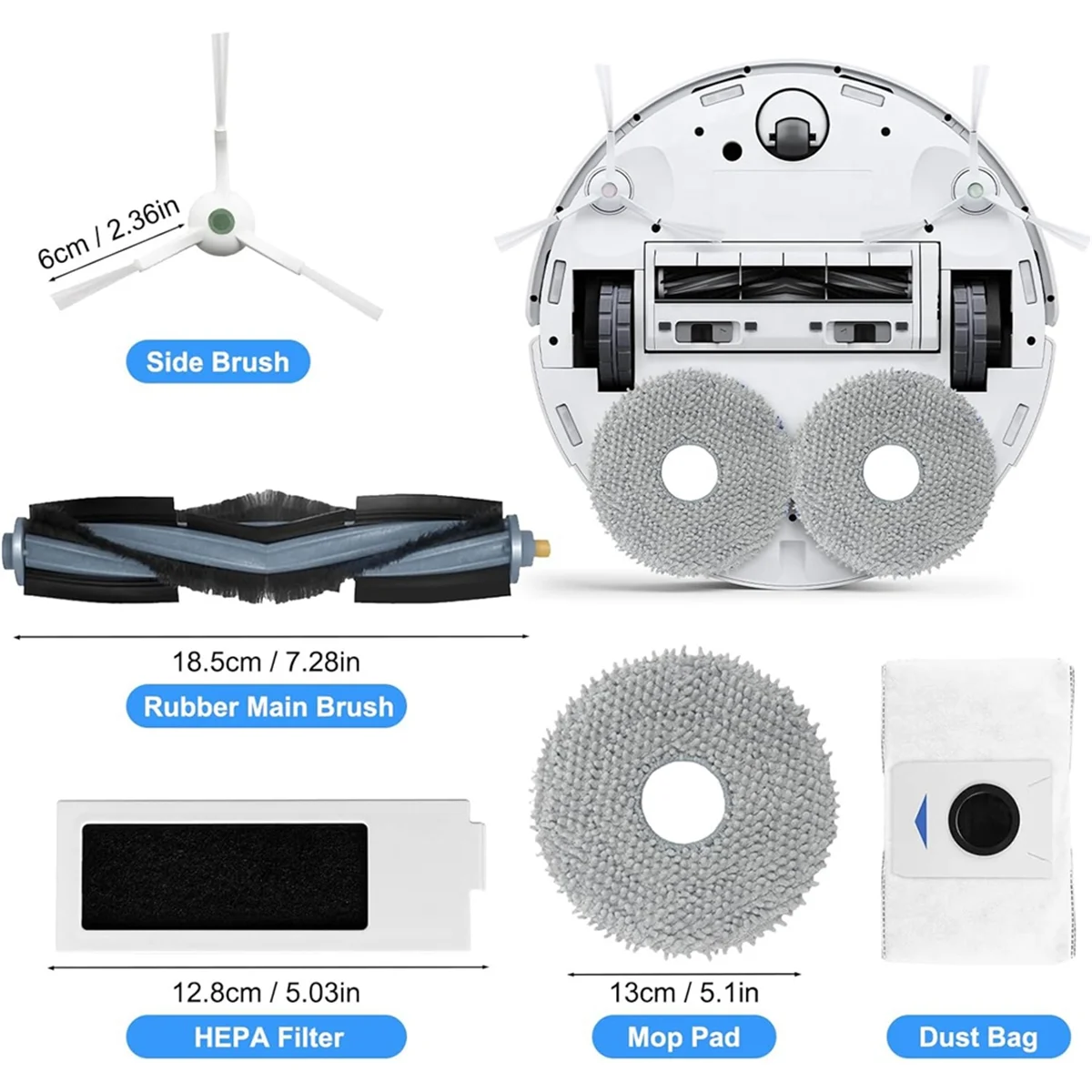 Staubsauger Teile für Deebot T20 Omni Staubsauger Hauptseitenbürsten Mopp Tuch Staubbeutel Hepa-Filter Ersatzteile