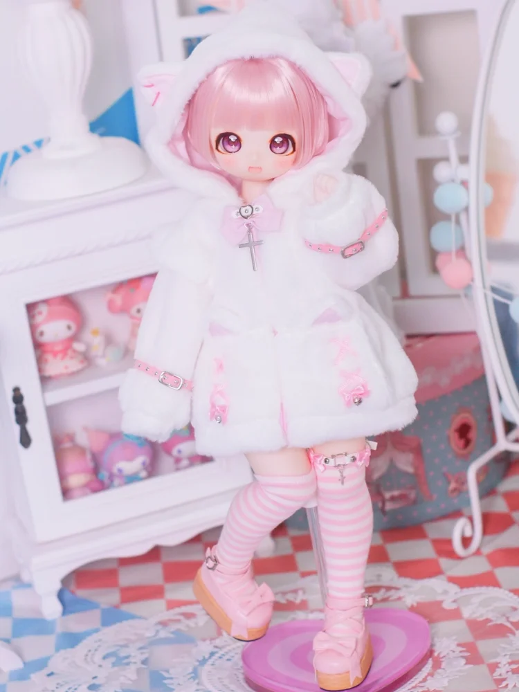 ชุดเสื้อโค้ทฤดูหนาวน่ารักสำหรับตุ๊กตา BJD ขนาด 1/4 MSD MDD ของเล่นใหม่ ชุดแต่งตัวตุ๊กตา ของขวัญ ชุด DIY (เฉพาะเสื้อผ้า ไม่มีตุ๊กตา)