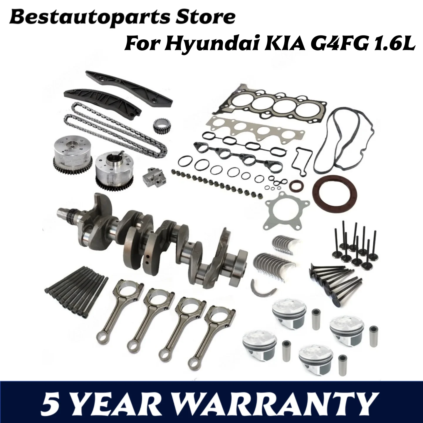 

G4FG Engine Rebuild Kit - Crankshaft Connecting Rod Timing Chain Fit For Hyundai