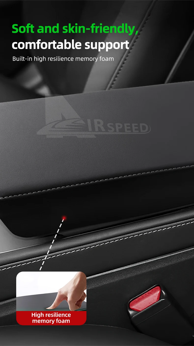 Leder-Armlehnenbox-Schutzabdeckung aus ABS für Tesla Model Y Juniper 2025 2026 2027 Model 3 2017-2023 Highland 2024 Armlehnenkasten-Deckel – Detail 7
