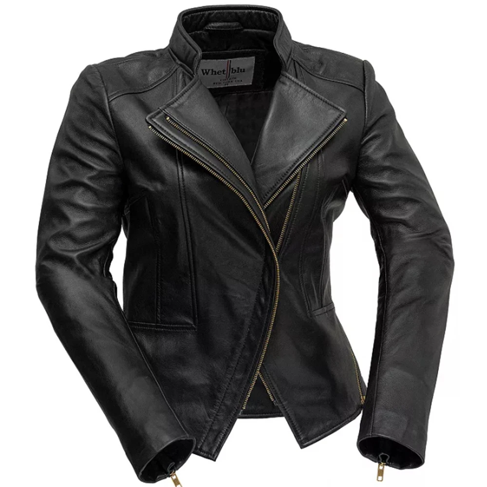 Plus Size Women's Artificial Leather PU Casual Jacket Stand Collar Zipper Up Slim High Street  Leather PU Jacket Outerwear 2024