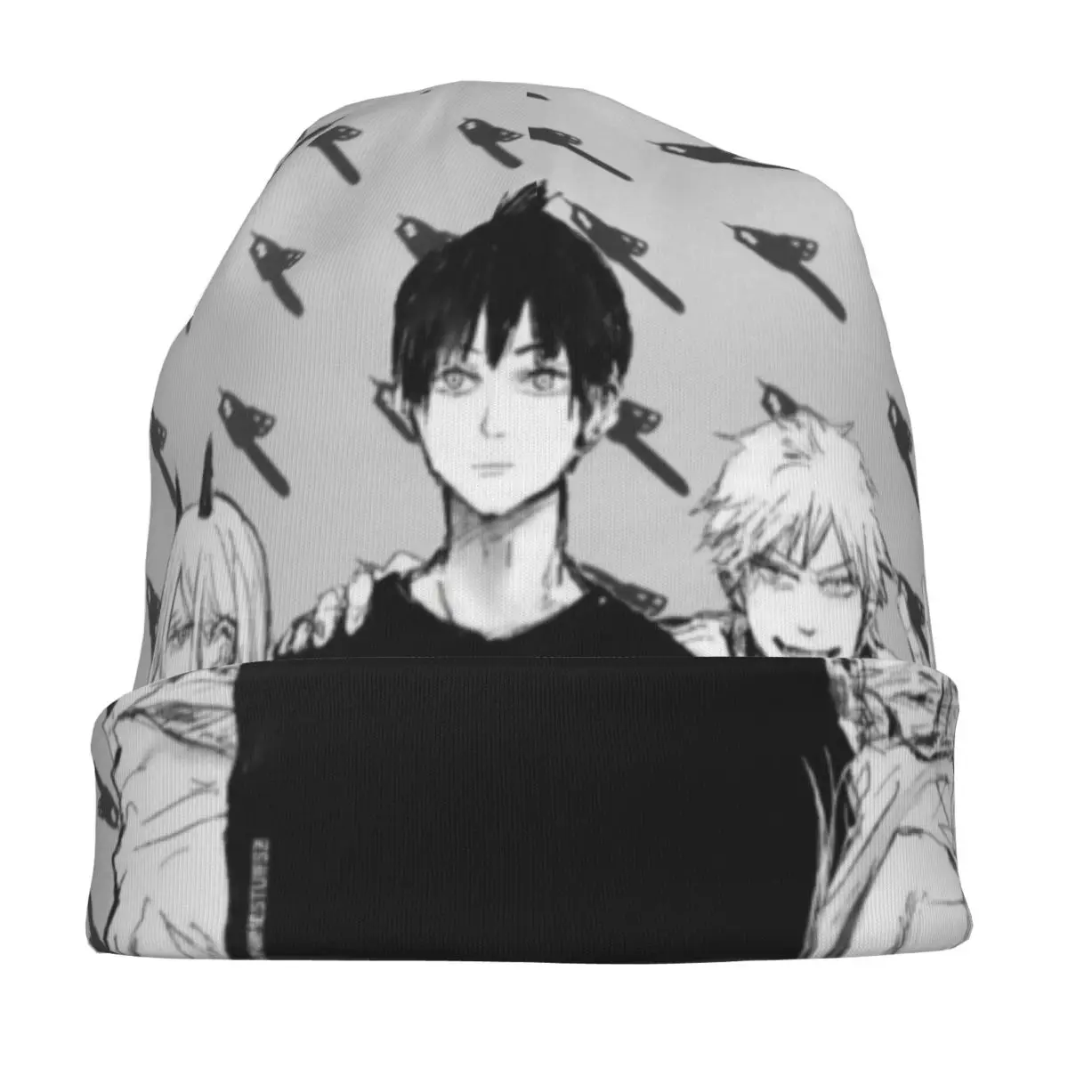 بالمنشار رجل مانغا Skullies قبعة صغيرة الهيب هوب للجنسين قبعة تزلج دافئة متعددة الوظائف بونيه