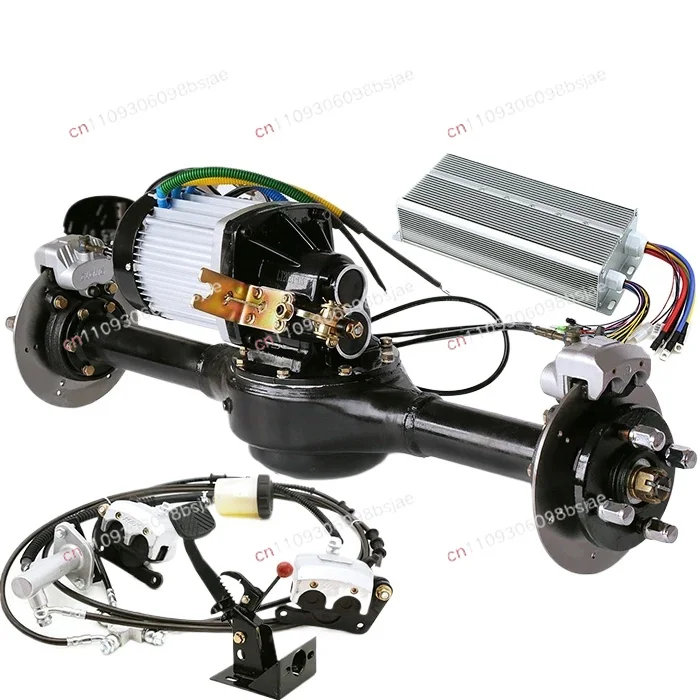 Electric tricycle disc brake rear axle assembly refitted into one universal four-wheel kart high-power high-speed 3000W