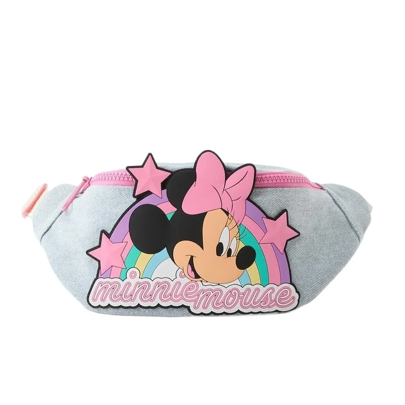 Disney cartoon Minnie Mickey Mouse New Kids Chest Bags with plush dolls Boys Cute bag waist bag