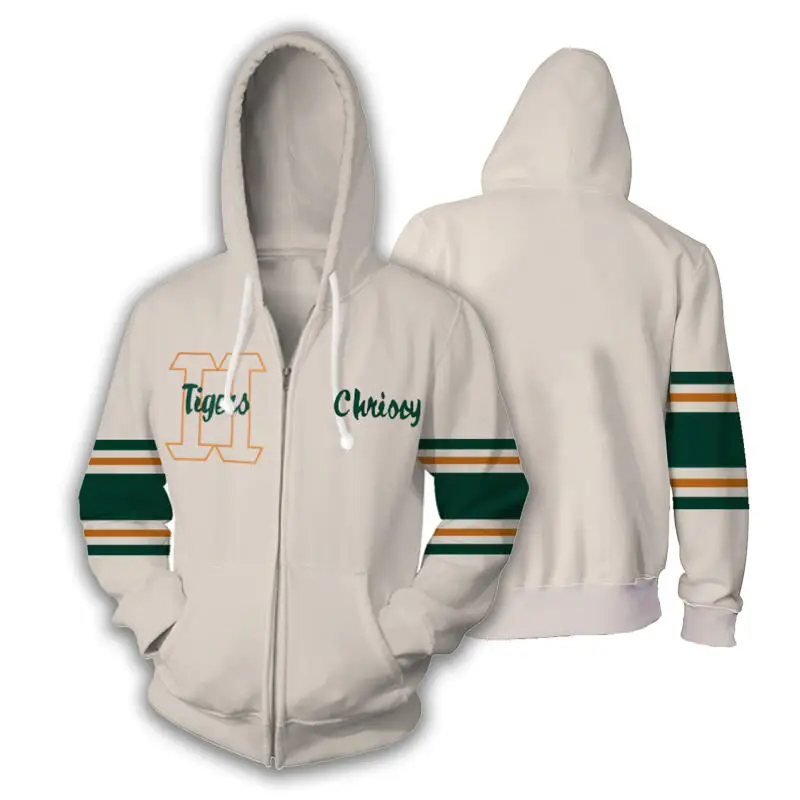 Zip Up Hoodie Men Women Striped Long Sleeve Hooded Sweatshirt Casual Loose Full Zipper Jacket Streetwear Couple Outerwear