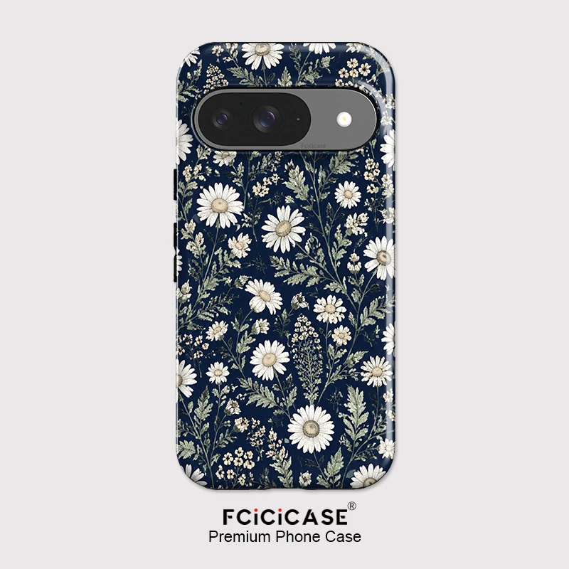 Fcicicase Flowers Pattern Phone Case For Google Pixel 9 10 Pro XL 10A 8 9 10 Pro 8A 7A Matte Anti-Drop Acrylic Protective Etui