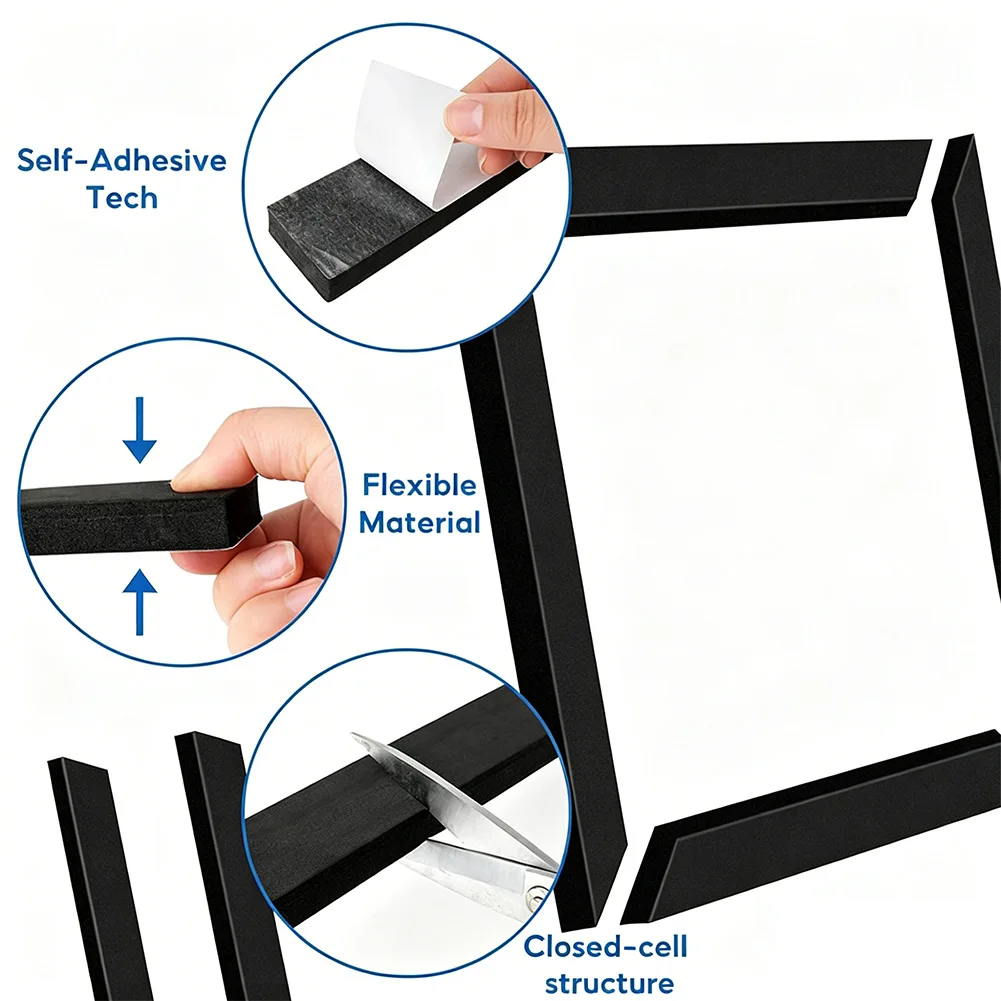 RV AC Gasket Kit with Flexible EVA Foam Sealing Strip and Stacking Leveling Pads 0.43 in 0.6 in for Secure Mount
