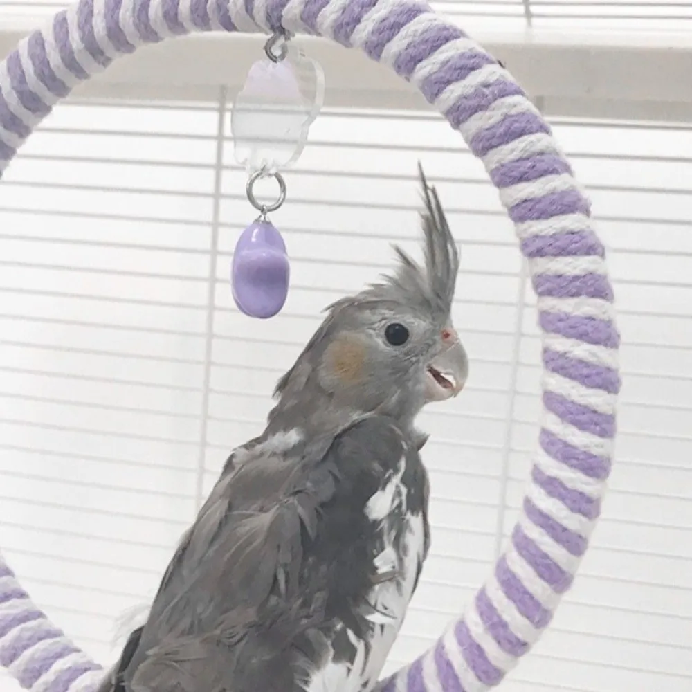 Hanging Parrot Swing Ring Wear-Resisting Bite-Resistance Bird Toy Swing Round Cloud Star Ornament Bird Stand Parakeet