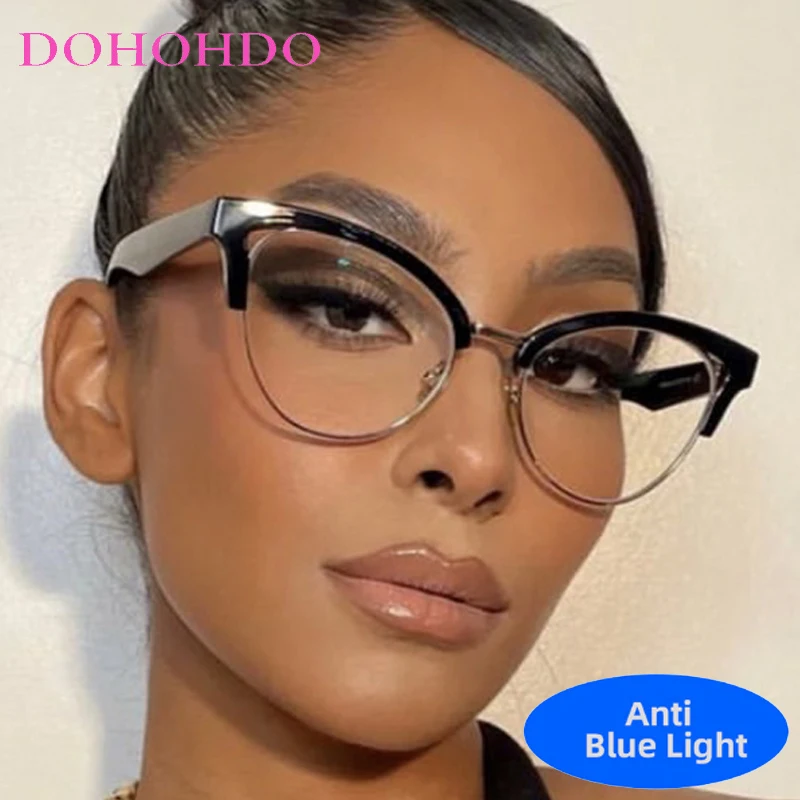 

Retro Trendy Cat Eye Blue Light Blocking Glasses Women Man Brand Designers Optical Spectacle Computer Eyewear Unisex Lentes Оч