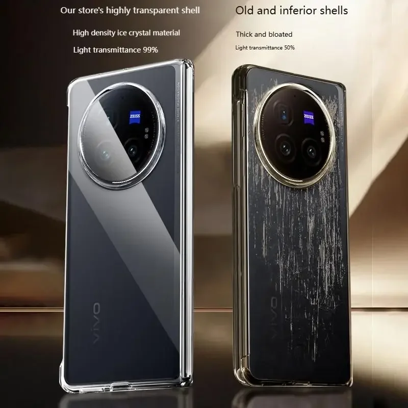 Skinlee Case For vivo x fold 3 Case Transparent Hard Shell For vivo x fold 3 Hard Phone Cover Funda Capa