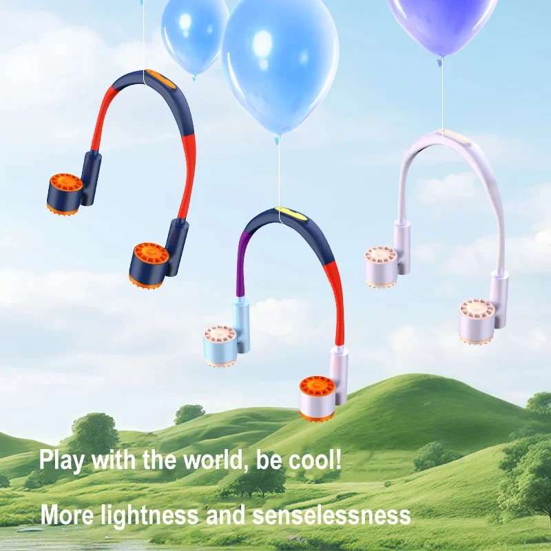 ホットネックハンギングファン-c-タイプ充電式-2400mah-バッテリーポータブル小型スリングマシンファンノイズファン屋外旅行やスポーツ用