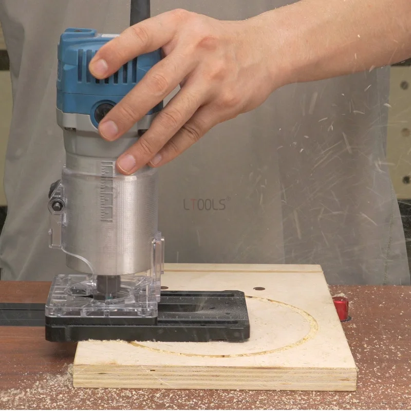 Multifunctional Router Jig Woodworking Edge Trimmer Auxiliary Tool Slotting Circle Milling Flat Tenon Positioning Ruler Guide