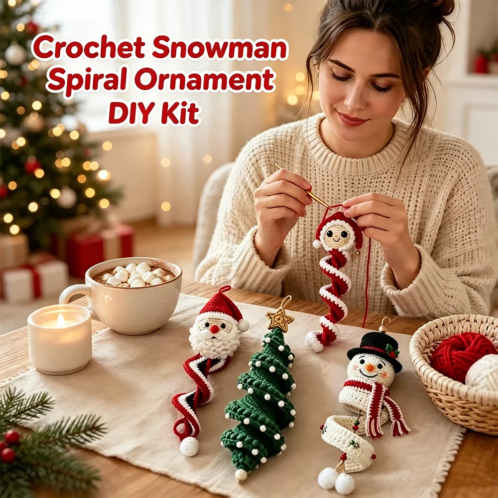 Home Decor Xmas Gifts - طقم صنع زينة الكروشيه الحلزونية لعيد