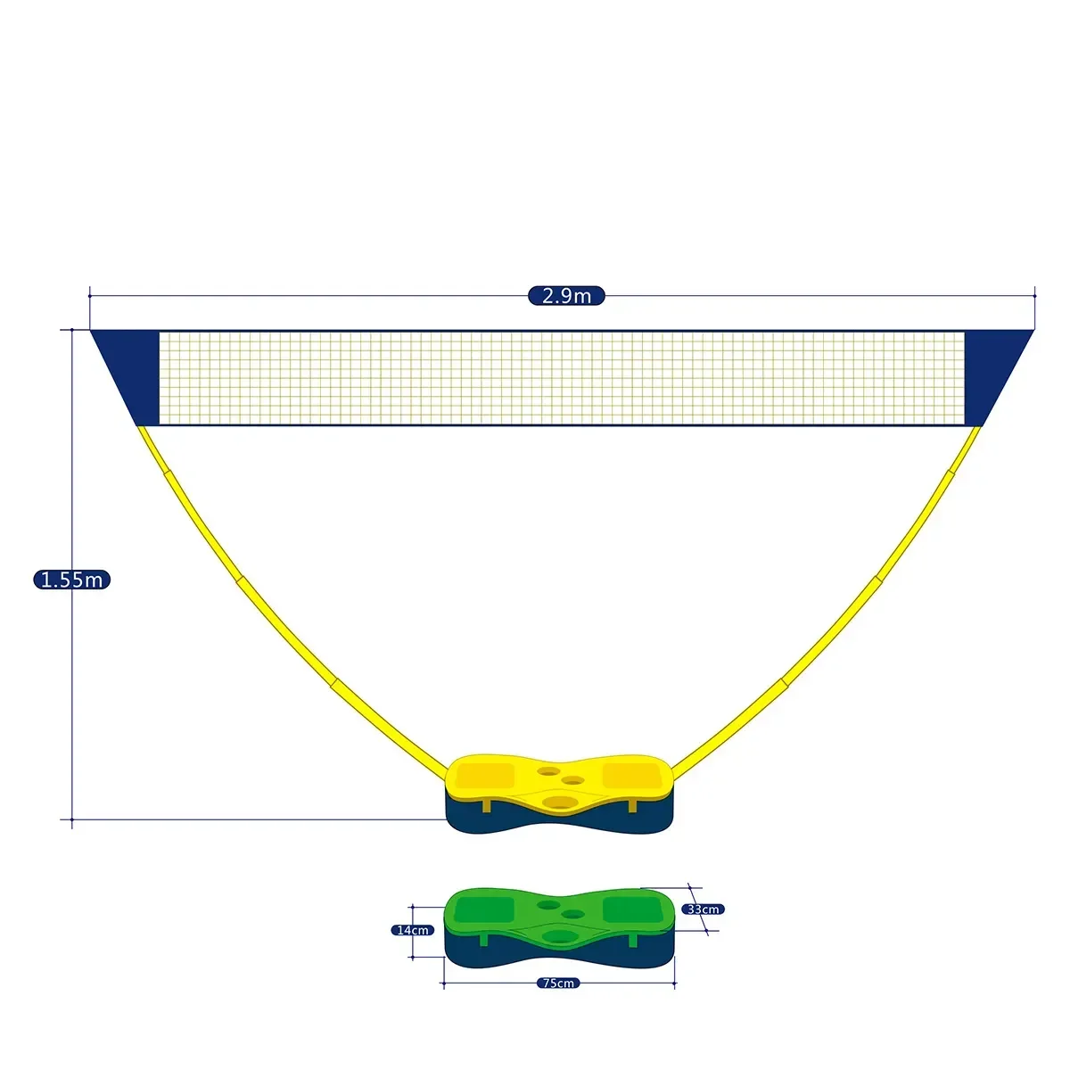 New Home Use 3M/4M Portable Badminton Net Set Contains Simple Outdoor Badminton Net Bracket