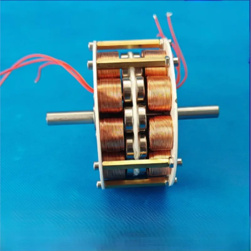 Generator Tanpa Sikat Magnet Permanen Inti Cakram Dua Lapis Mikro dengan AC Tiga Fase Multipol Kecepatan Ultra Rendah