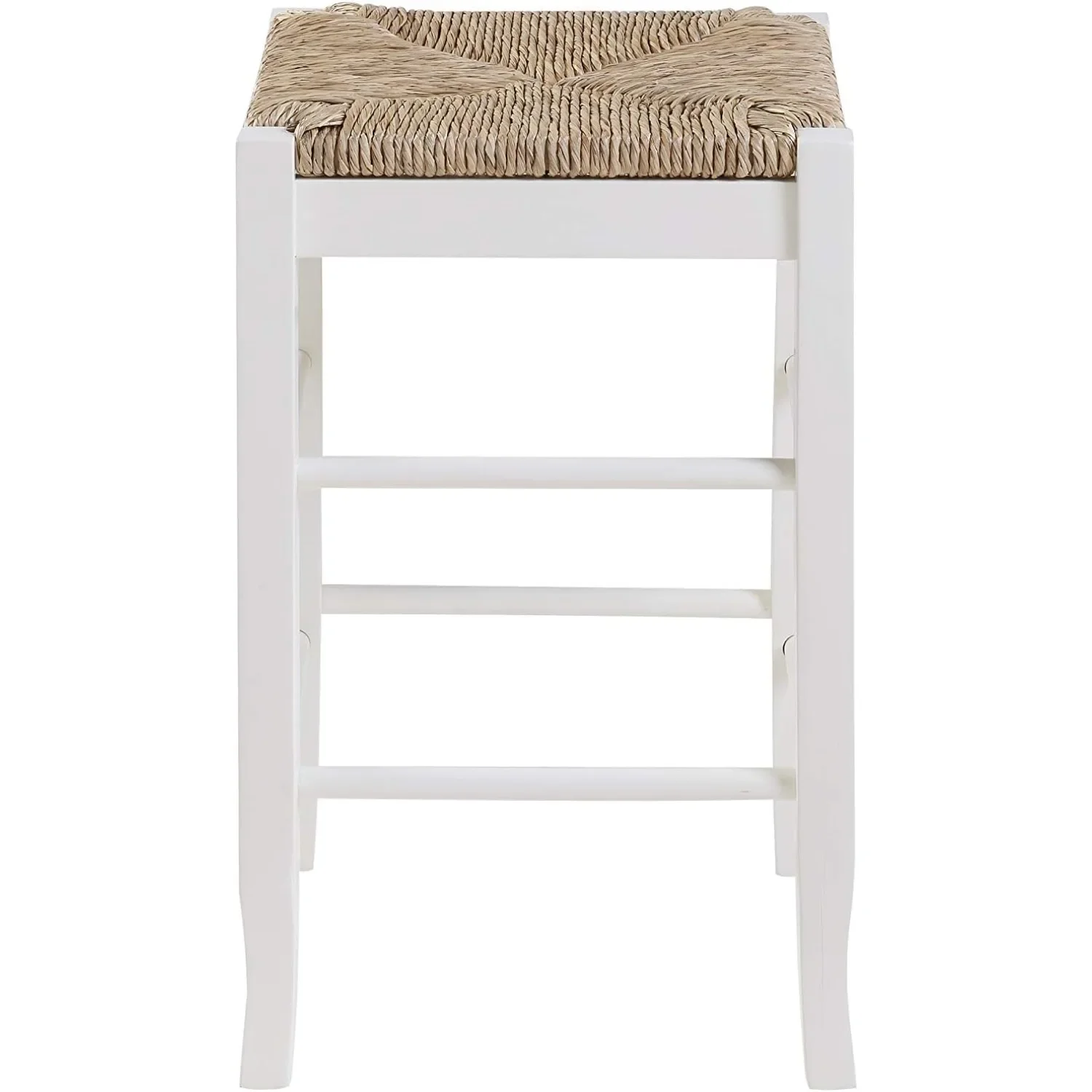 Banqueta de balcão com acabamento creme 24", tamanho compacto de 15 x 14,57 polegadas - para cantos de café da manhã aconchegantes e espaços pequenos