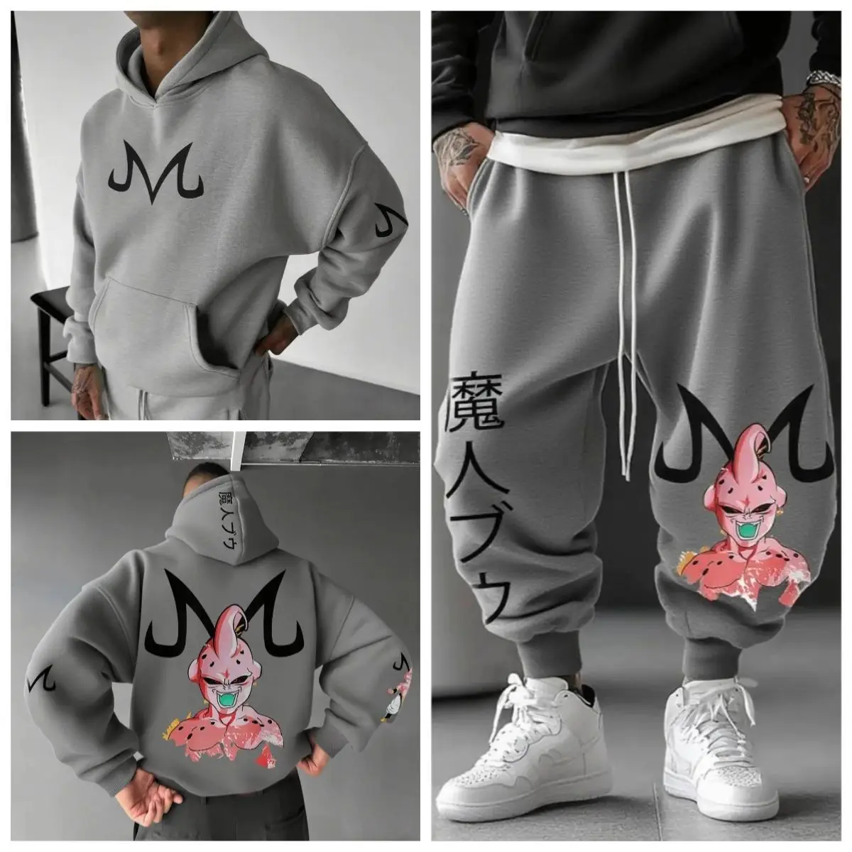 2027 Dragon Ball Men's Suit Sportswear Majin Buu Spring Autumn and Winter Japan Anime Jogger Suit Harajuku Fashion Suit