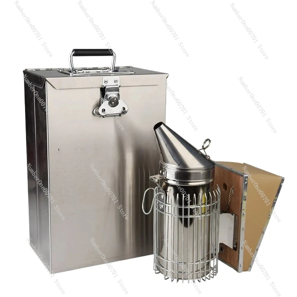 Stainless Steel Bee Smoker & Hive Tool Kit, Includes Bee Brush and Swarm Transfer Box