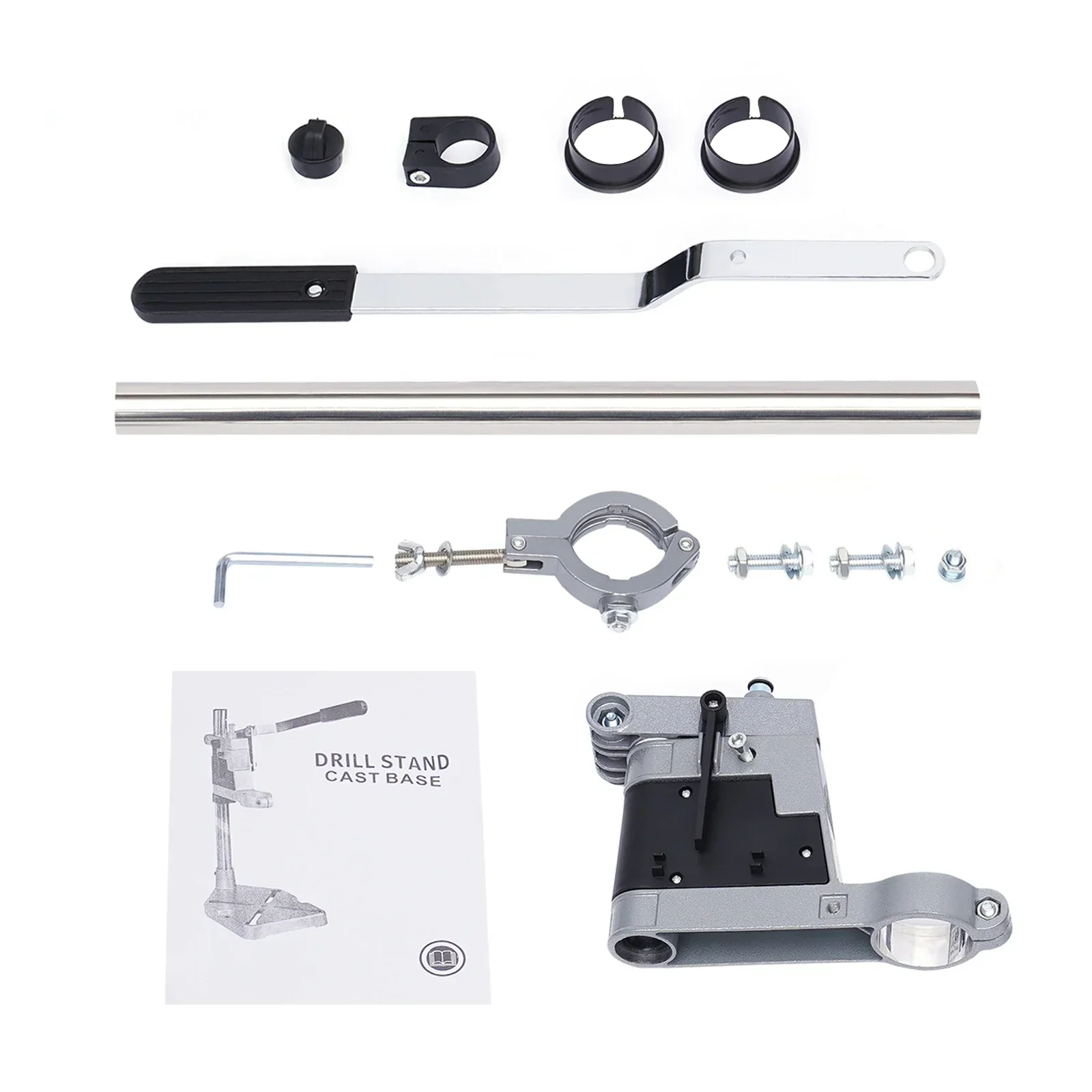 حامل مثقاب كهربائي محمول بفتحة مزدوجة مع مشبك، أداة حفر وإصلاح منضدة العمل، مناسبة لورشة العمل