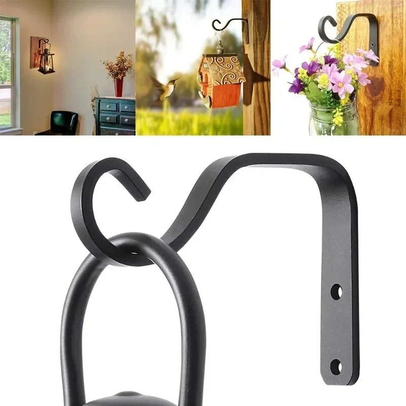 Metal Wall Hanging Hook for Flower Basket Plant Pot Hanger Bracket Outdoor Garden Balcony Decorative Flowerpot Holder