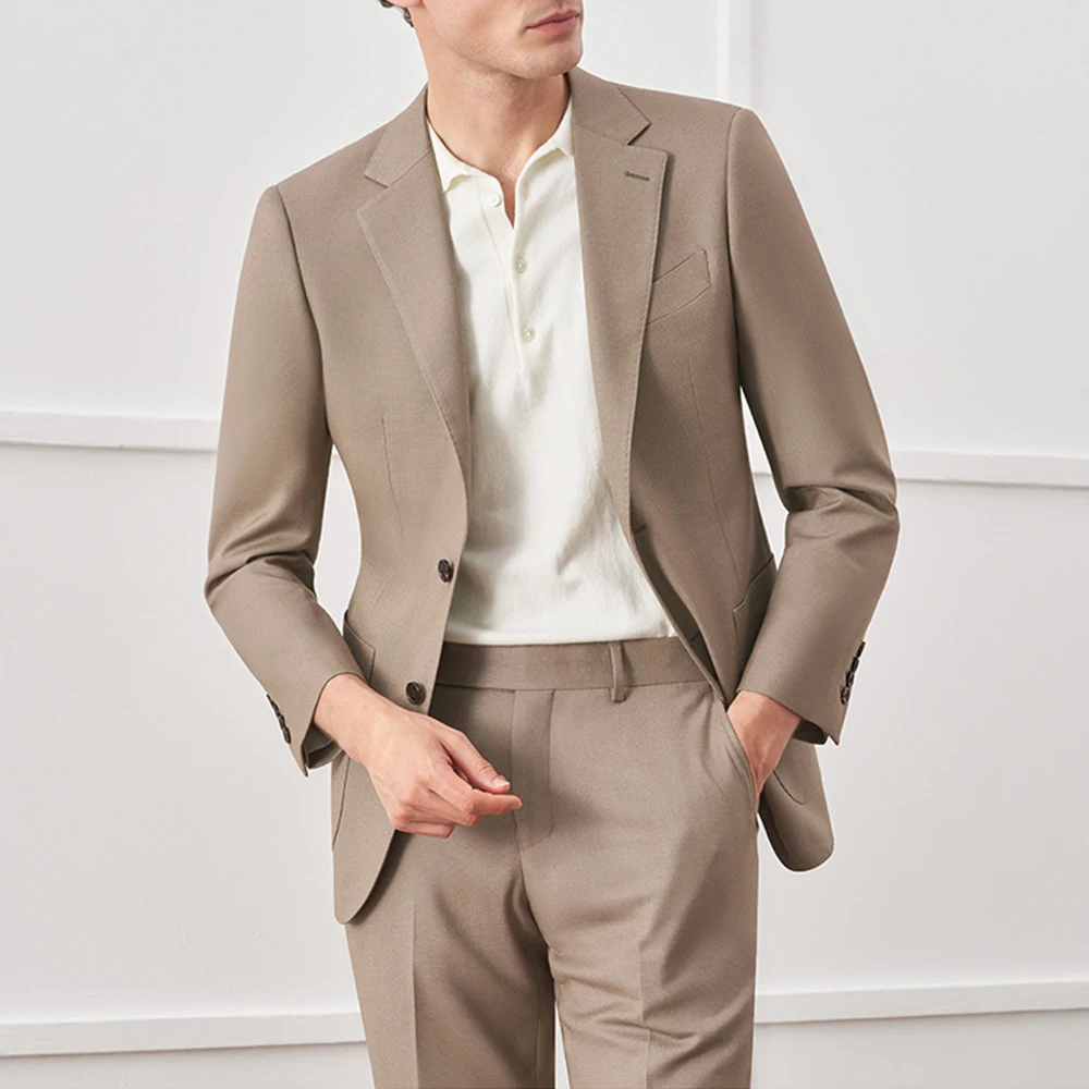 

Lapel Neck 2 Pieces Men's Suts Casual Singele Breasted Polyester Business Men Suits Wedding Can Be Customized (Blazer+Pants)