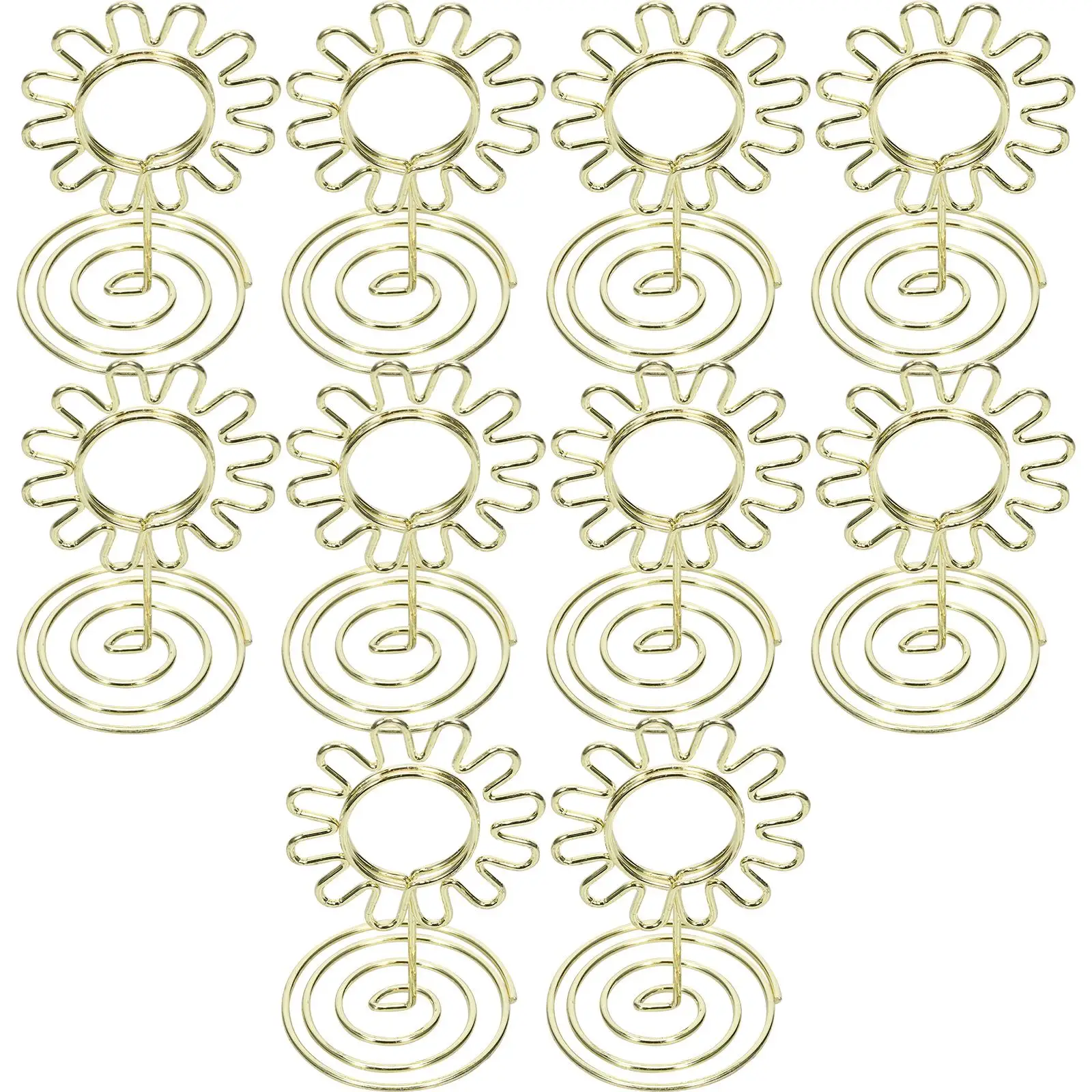 

10Pcs 50mm Sunflower Business Card Holder Memo Clips Table Number Stands Place Card Holders Photo Flower Clips Wedding