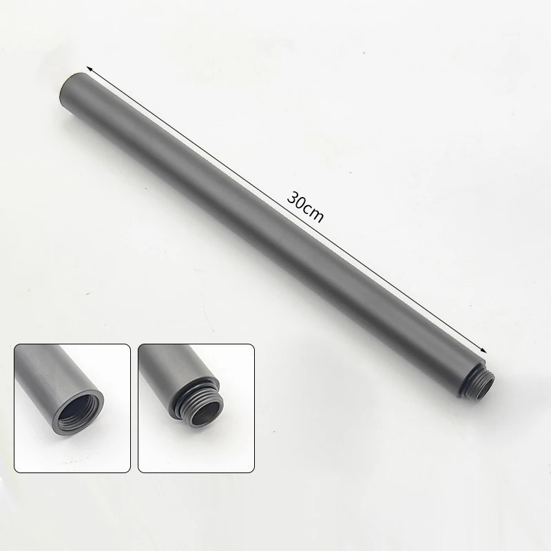 30cm Round Shower Extension Rod Shower Bracket Shower Extender Gray Extension Tube Extra Extend Tube Bathroom Accessories